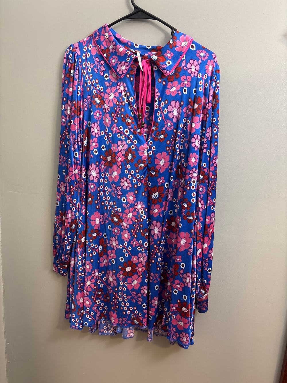 Free People Daisy Jane Long sleeve Mini Dress size S Floral Pattern Like New